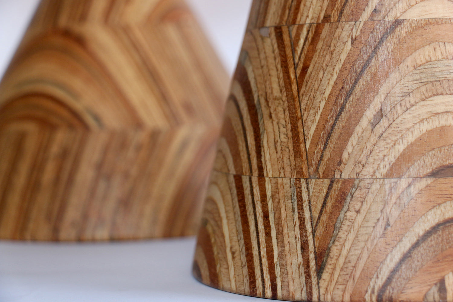 Close-up of a wooden surface with a wavy pattern