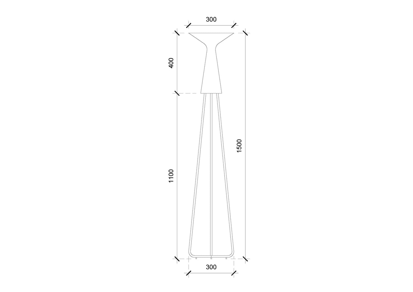 Hourglass floor lamp upcycled plywood design