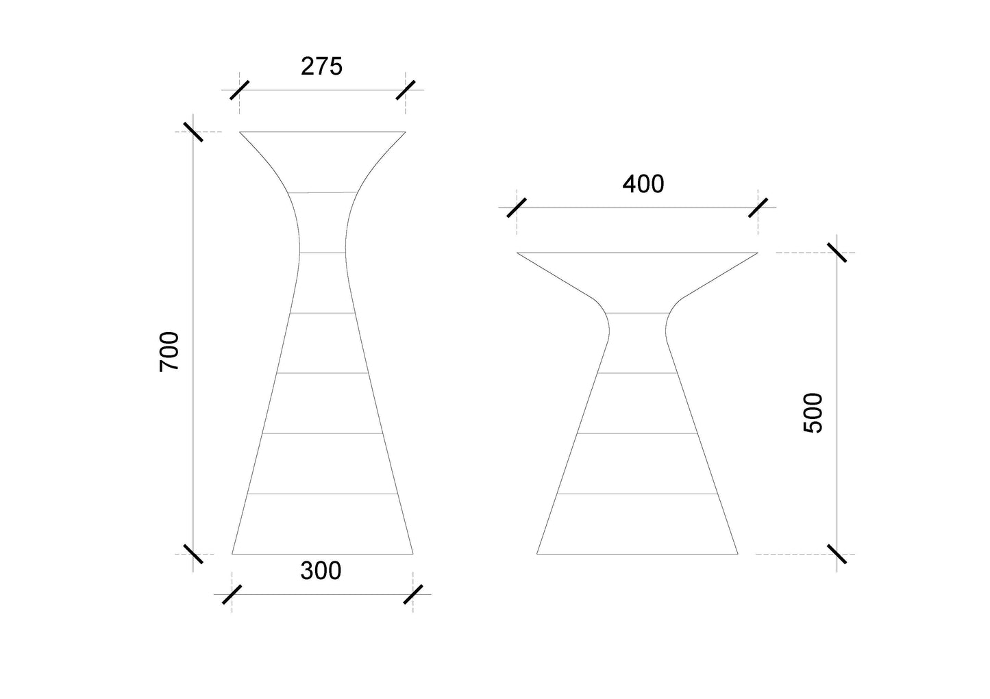 hourglass tables